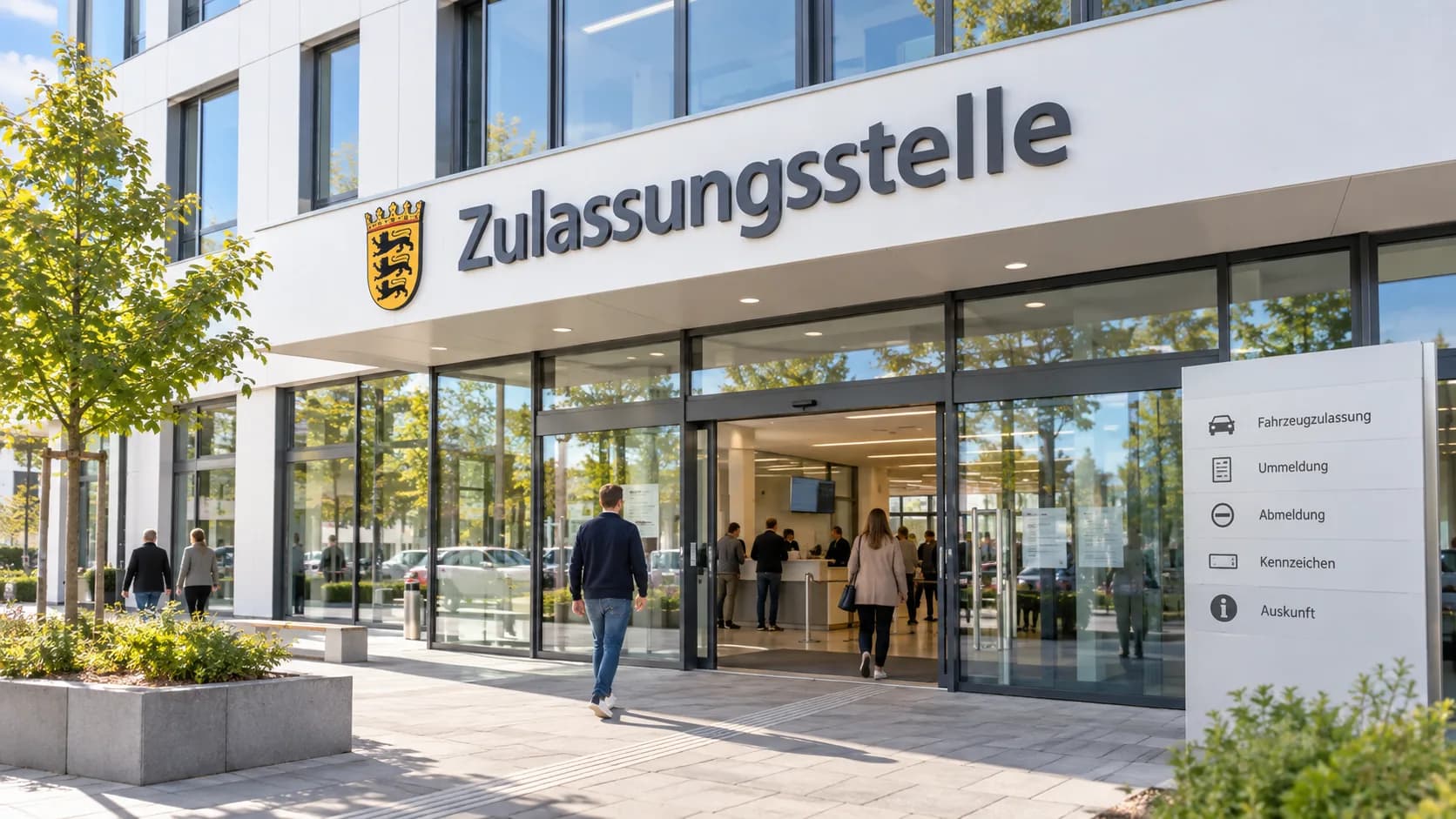 Eingang einer Kfz-Zulassungsstelle