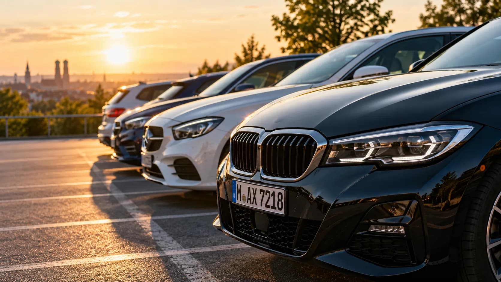Mehrere Autos auf einem Parkplatz